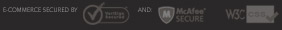 VeriSign Secured, McAfee Secure, W3C CSS compliant